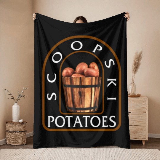 Potato Vegetable Throw Blankets, Scoopski Potatoes,