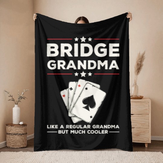 Card Game Bridge Design for a Bridge Grandma Throw Blankets