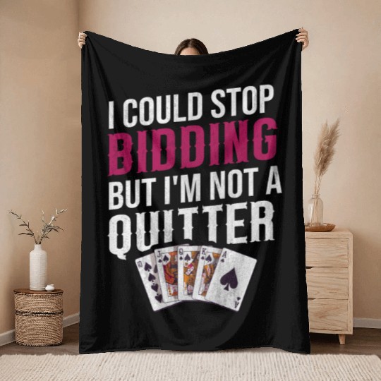 Card Game Bridge Design for a Bridge Player Throw Blankets
