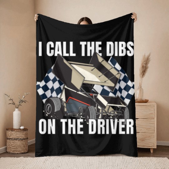 Sprint Car Mom Dirt Track Racing Racing Race Day Throw Blankets