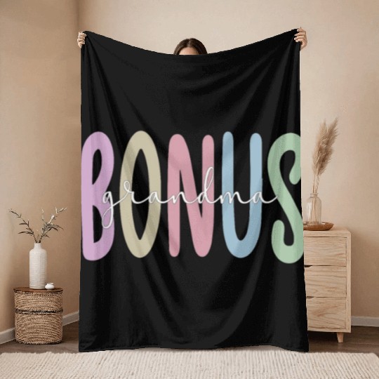 Bonus Grandma Step Grandmother Appreciation Gifts Throw Blankets