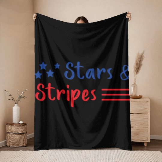 Stars and Stripes Us Flag Throw Blankets