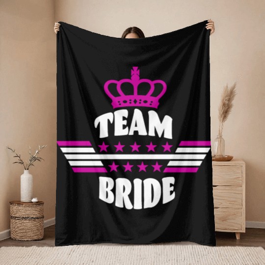 Team bride wedding hen party bachelorette Party Throw Blankets