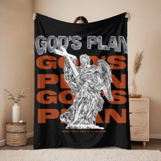 Gods Plan Streetwear Design Throw Blankets