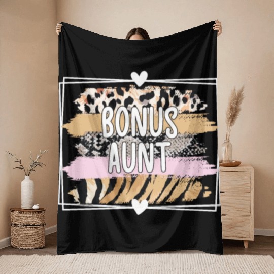 Bonus Aunt Step Auntie Bonus Auntie Appreciation Throw Blankets