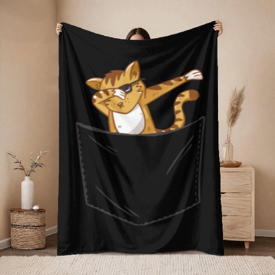 Pocket Cat Throw Blankets