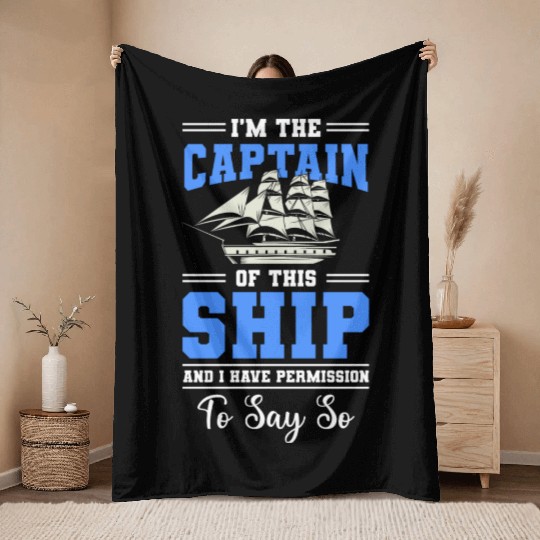 Sailing Sailor Ocean Anchor Throw Blankets