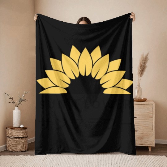 Sun Flower Throw Blankets