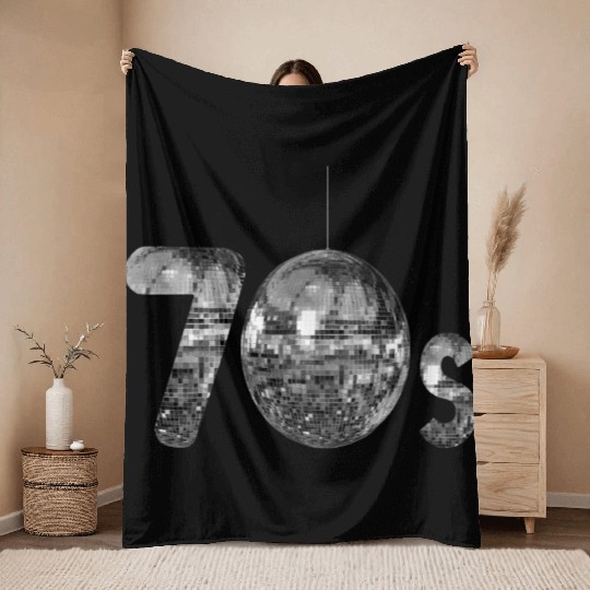 70s Silver Disco Throw Blankets