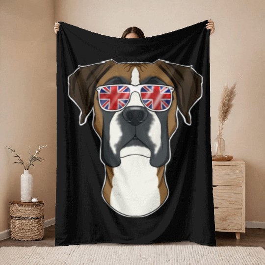 Boxer UK Sunglasses I English Flag I Union Jack Throw Blankets