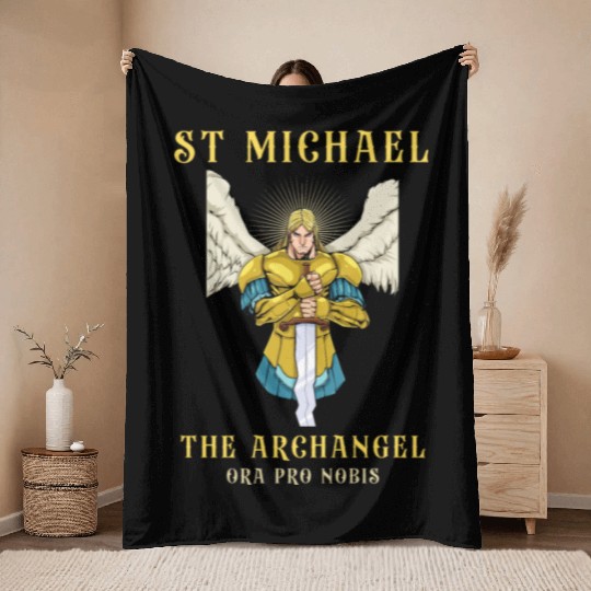 Archangel St Michael Roman Catholic Gift Throw Blankets