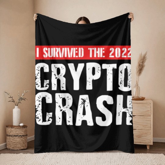I SURVIVED THE 2022 CRYPTO CRASH RETRO Throw Blankets