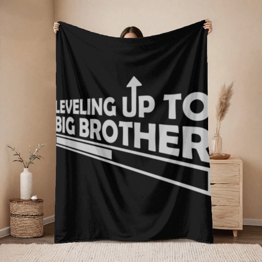 Leveling up big brother Throw Blankets