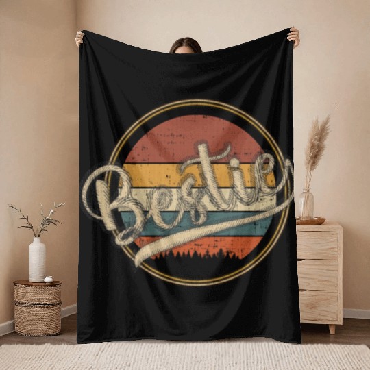 besties, bestfriend, best friend, bestie, 1970 s Throw Blankets