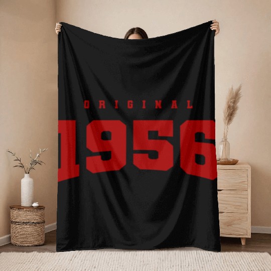 MODERN 1956 RED FONT Throw Blankets