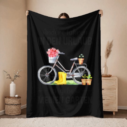 Garden Vacation Funny Quote Gardener Gift Idea Throw Blankets