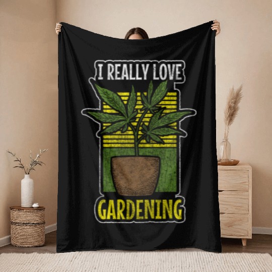 Hemp Stoner Hashish Throw Blankets
