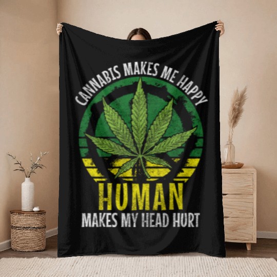 Hemp Hash Throw Blankets