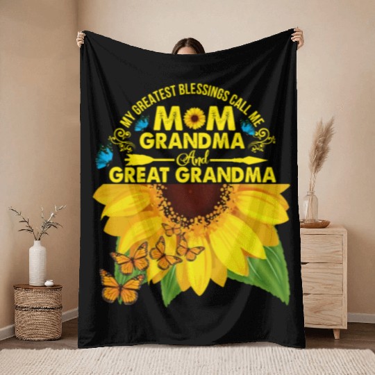 Grandma Throw Blankets My Greatest Blessings Call Me Mom