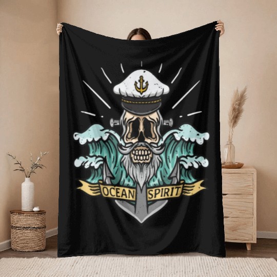 ocean spirit Throw Blankets