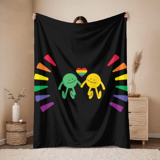 Love Pride, lgbt community Throw Blankets