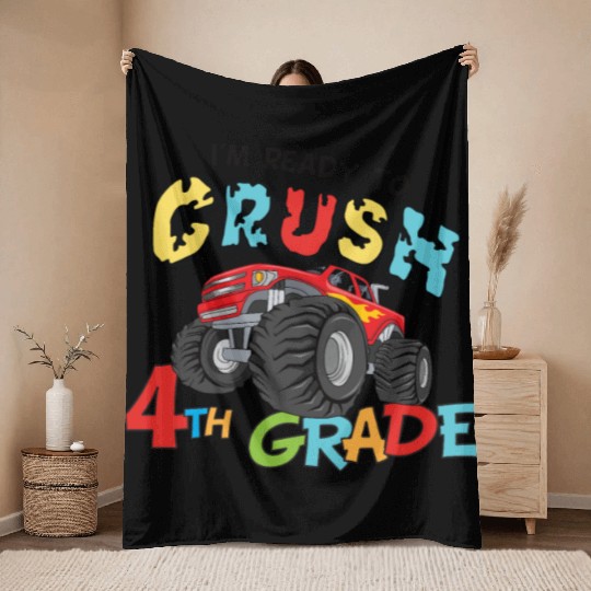 I'm Ready To Crush 4th Grade Throw Blankets