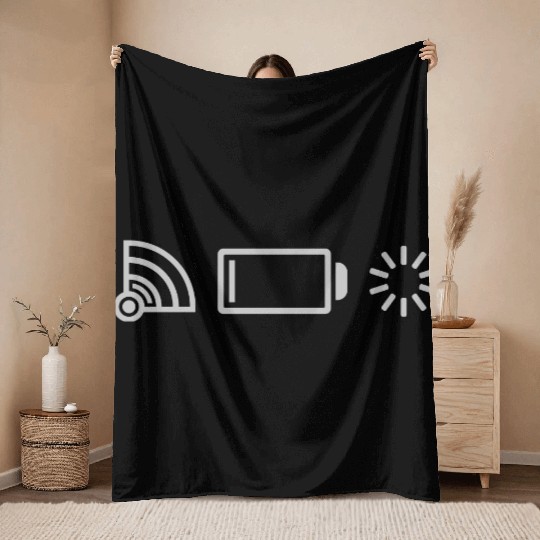 logos no connection battery Throw Blankets