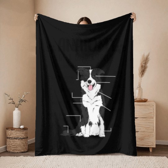Funny Anatomy Border Collie Dog Lover Throw Blankets