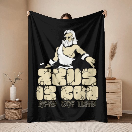 Zeus is god! Throw Blankets