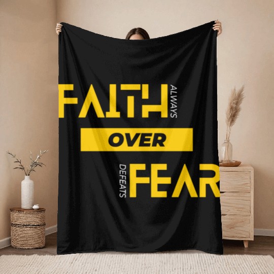 Faith Over Fear Throw Blankets