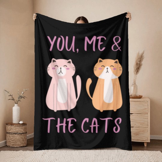 ask me about my cat funny cat Throw Blankets