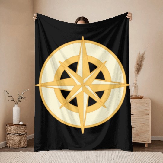 Nautical Compass star / rose, cardinal directions Throw Blankets