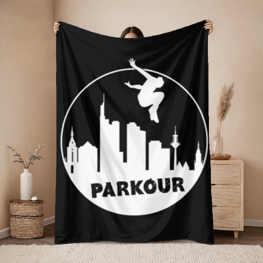 Free Running Parkour Men Kids Throw Blankets