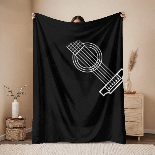 Yin Yang Guitar for Yin Yang Art Lover Throw Blankets