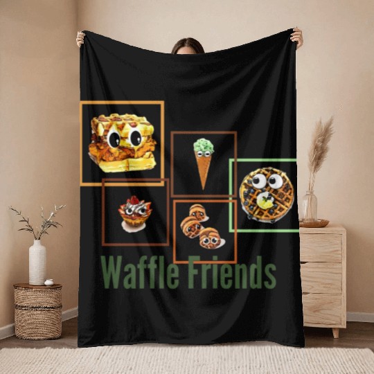 Waffle Friends Throw Blankets