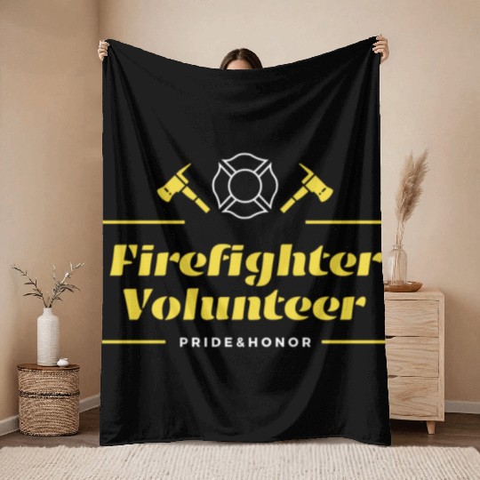 Firefighter Volunteer Pride and Honor Throw Blankets