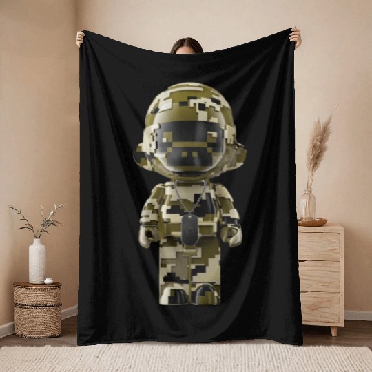 Monkeys doll, Army Art, For NFTs Lovers 2022 Throw Blankets