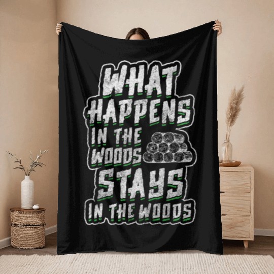 Forest Chainsaw Chainsaw Throw Blankets