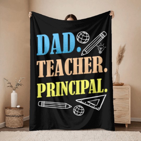 Dad Teacher Principal Homeschooling Homeschool Throw Blankets
