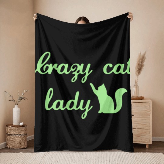 Crazy Cats LOVER Lady Throw Blankets