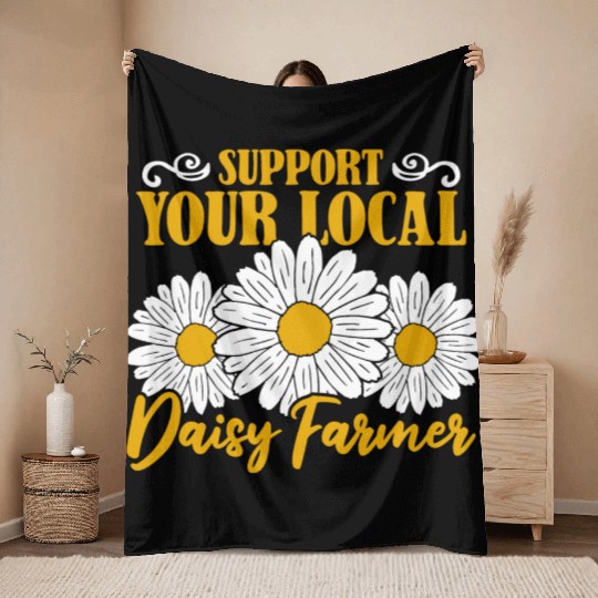 Daisy Garden Gardening Gardener Throw Blankets