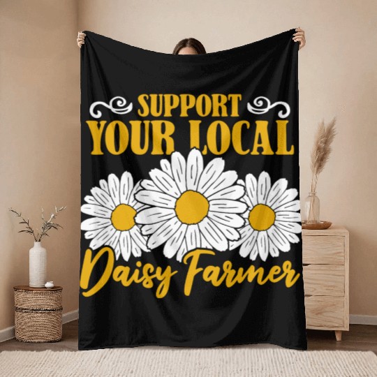 Daisy Garden Gardening Gardener Throw Blankets