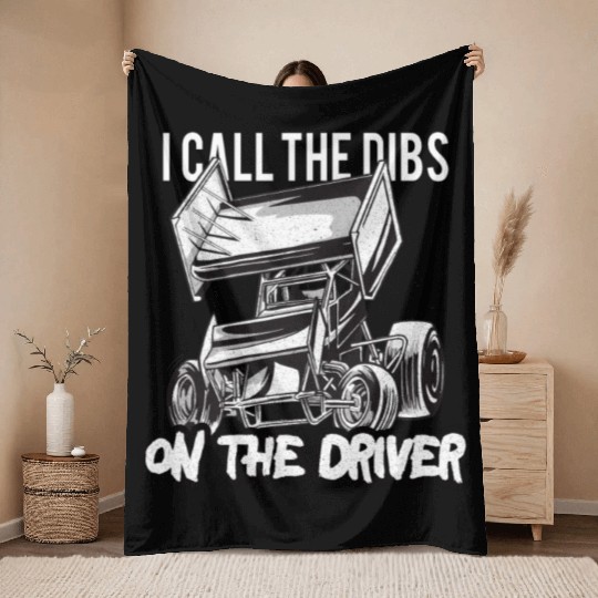 Sprint Car Mom Dirt Track Racing Racing Race Day Throw Blankets