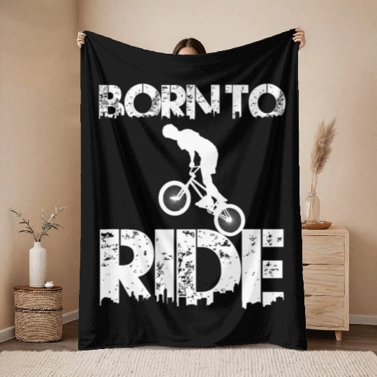 born to ride born to ride bmx race bike Throw Blankets