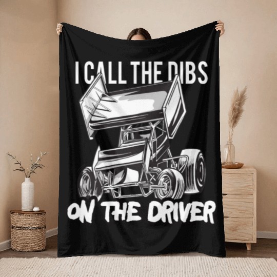 Sprint Car Mom Dirt Track Racing Racing Race Day Throw Blankets