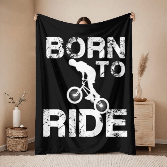 born to ride born to ride bmx race bike Throw Blankets