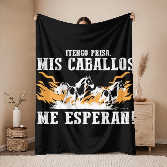 Horse Love Horseback Riding Pony Ranch Owner Eques Throw Blankets