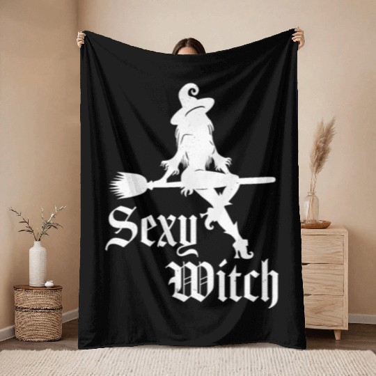 Sexy Witch Throw Blankets
