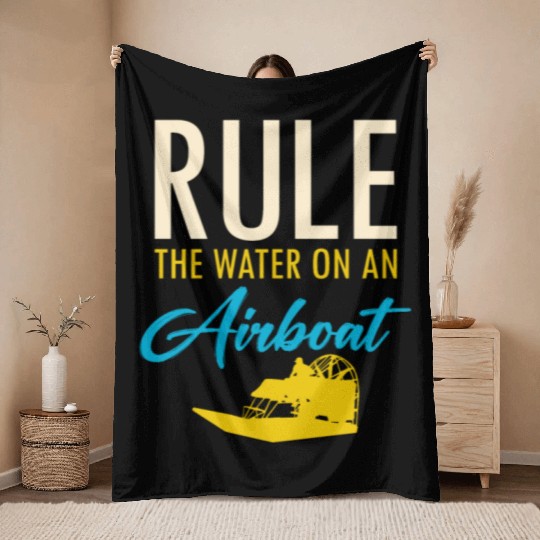 Airboat Fanboat Airboating Planeboat Swamp boat Throw Blankets