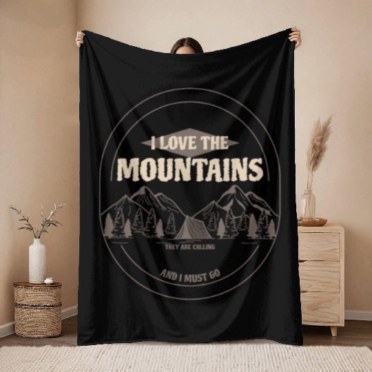 I Love The Mountains Throw Blankets